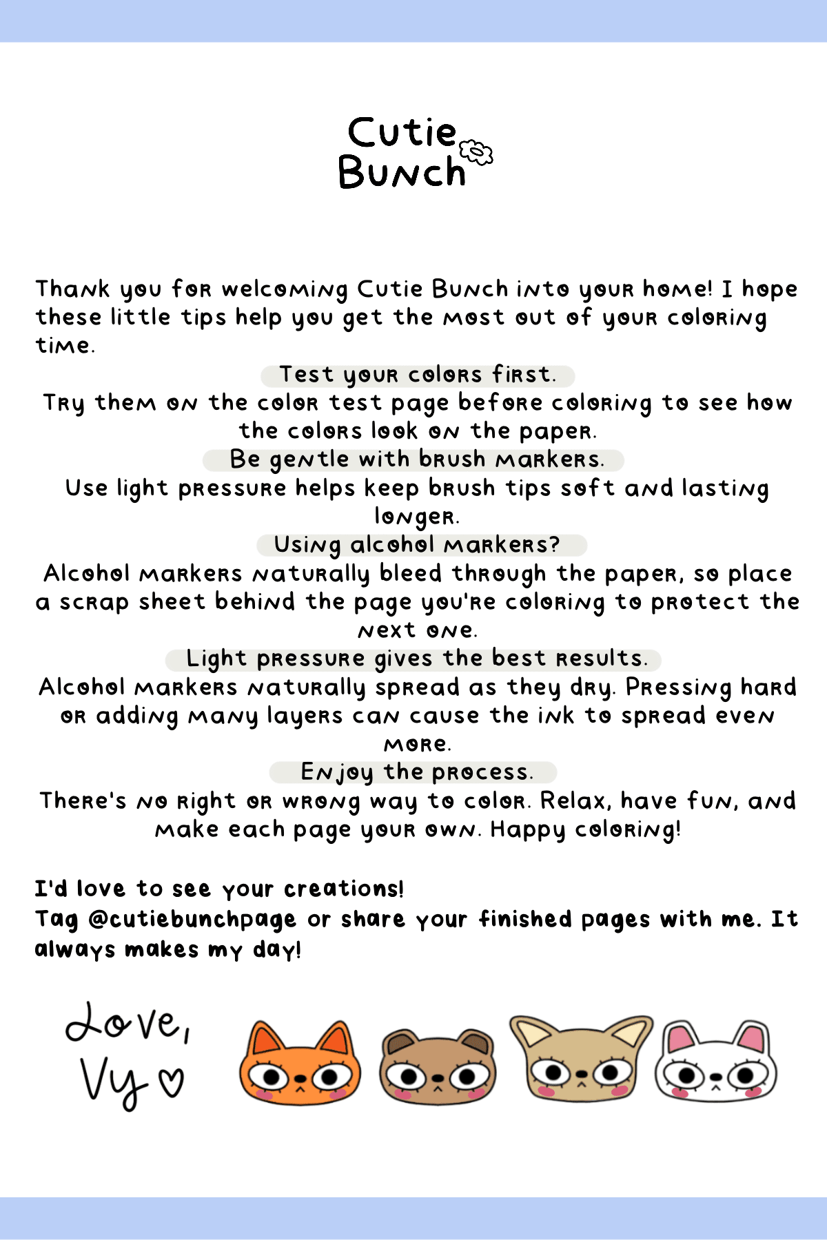 (LIMITED ORDERS) Cutie Bunch Coloring Book • Volume 1 🌼