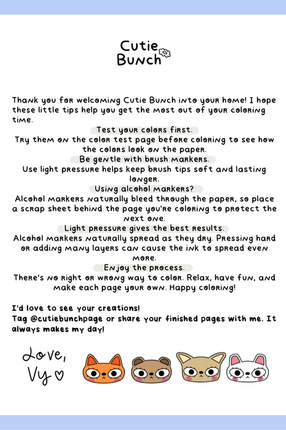 (LIMITED ORDERS) Cutie Bunch Coloring Book • Volume 1 🌼